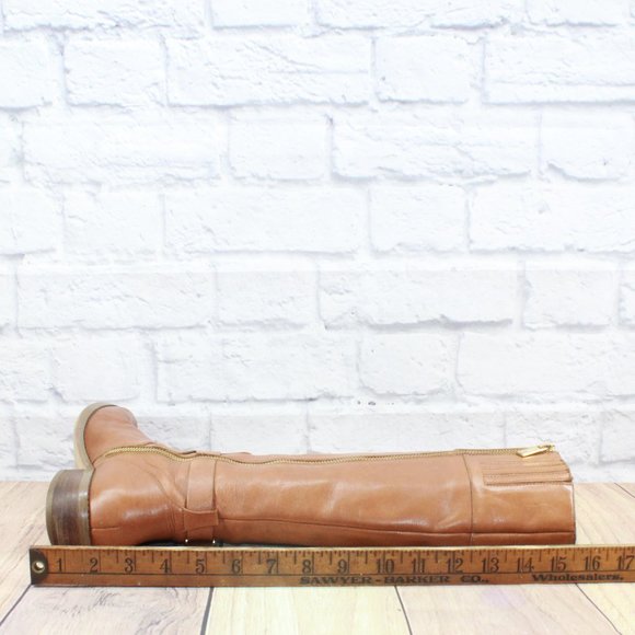 Michael Kors St15h Brown Zip-up Knee High Lined Leather Boots Size 6.5 M - Picture 8 of 13